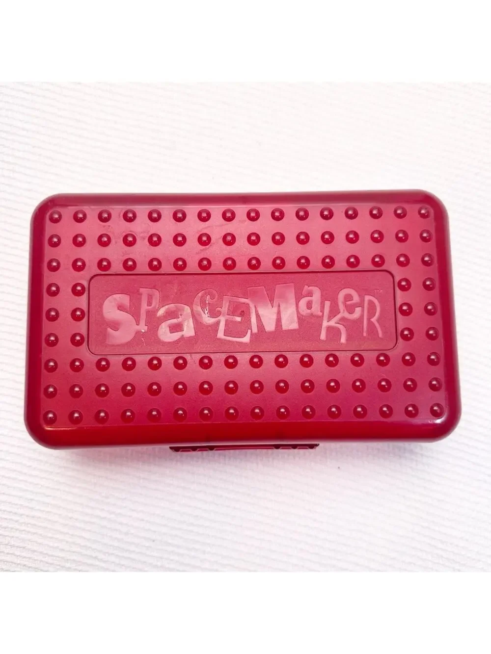 Vintage 90s Spacemaker Pencil Box red/clear